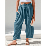 BreezyLuxe™ - Damebukser i hør med brede ben og lommer - Azora