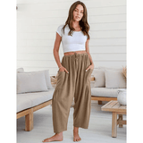 BreezyLuxe™ - Damebukser i hør med brede ben og lommer - Azora