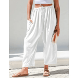 BreezyLuxe™ - Damebukser i hør med brede ben og lommer - Azora