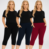 FlowFit™ - Åndbare capribukser i 3‑pak - Azora