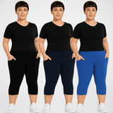 FlowFit™ - Åndbare capribukser i 3‑pak - Azora