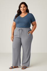 WideEase™ - Bukser med høj talje og snorelommer med brede ben - Azora